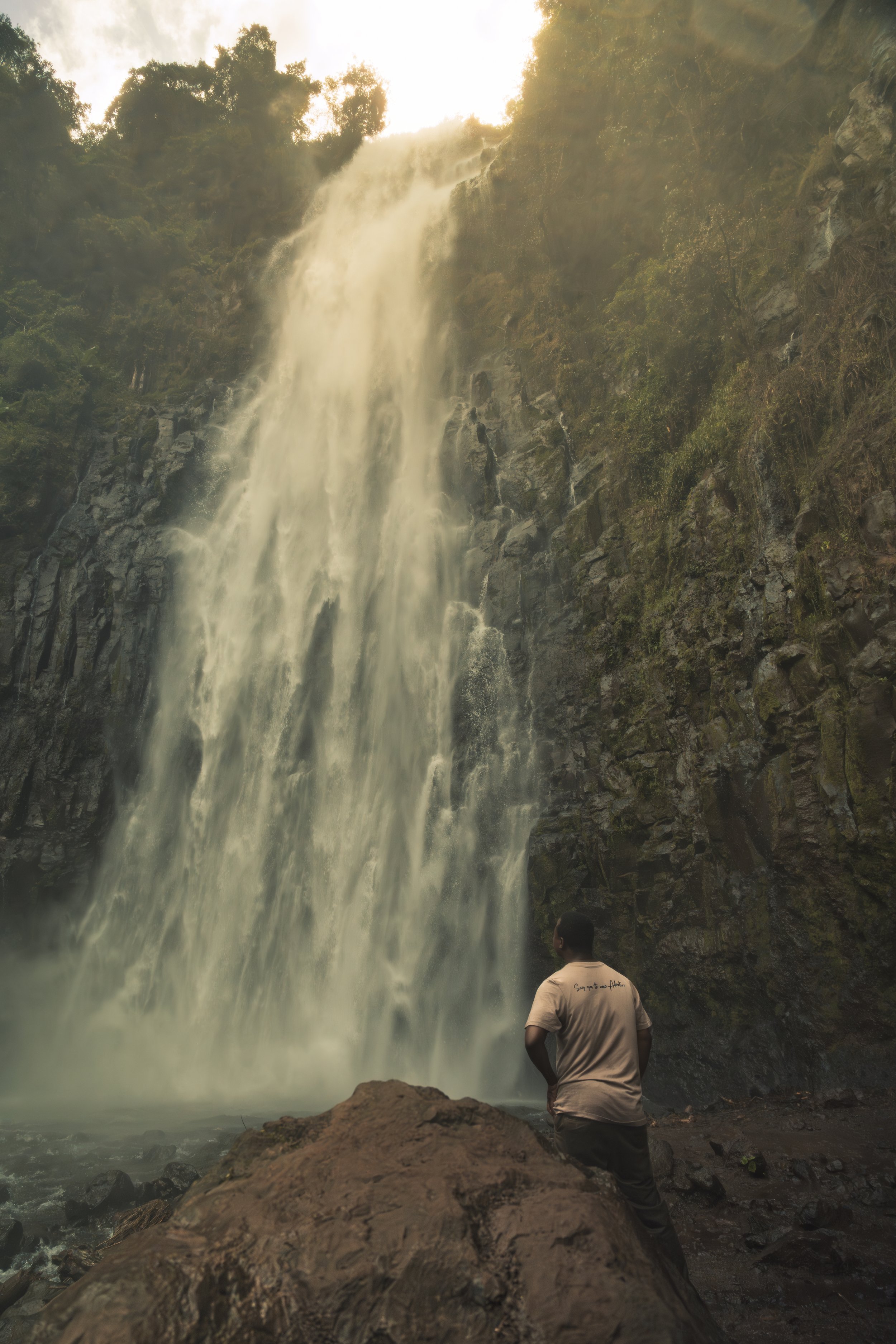 Jabiri voor de waterval